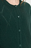 Kadın Sıfır Yaka Önü Baklava Örgü Dikişsiz Yün Hırka Yeşil