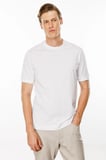 Erkek Sıfır Yaka Basic Pamuklu T-shirt Beyaz
