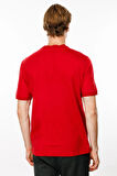 Erkek Sıfır Yaka Basic Pamuklu T-shirt Kırmızı