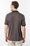Erkek Fermuarlı Jakarlı T-shirt Kahve