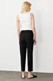 Kadın Kemeri Lastikli Yazlık Kumaş Pantolon Siyah