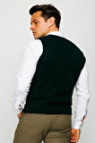 Erkek İnce Triko Düz Yelek Nefti