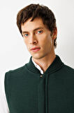 Erkek Hakim Yaka Çelik Örgü Yün Yelek Yeşil