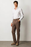 Erkek Beli Lastikli Yan Cepli Koton Pantolon Bej