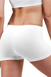 Elite Life Dikişsiz Kadın Boxer Beyaz Şort 830 - Lisinya