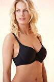 Kadın Siyah Big Size Büyük Beden Dolgusuz Soft Toparlayıcı Sütyen 8100 - Lisinya