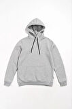 Erkek Uzun Kol Kapşonlu Basic Sweatshirt Hoodie - Gri