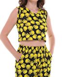 TWEETY ÇİZGİ FİLM KARAKTERLİ CROP PANTOLON İKİLİ TAKIM