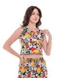 ÇİZGİ FİLM KARAKTERLİ CROP PANTOLON İKİLİ TAKIM