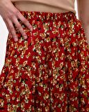 KIRMIZI MİDİ BOY ŞORT ETEK