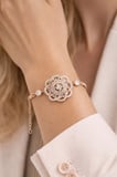 luxury silver zirkon taşlı zarif ve ışıltılı rose gold renk kadın bileklik