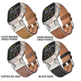 Apple Saat Kordonu Black Napa Ultra 2 49mm bant 42mm 44mm 45mm Mecha bilezik için IWatch serisi 9 8 7 6 5 4 Se 3 2