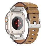 Apple Saat Kordonu Light Brown Crazy Horse Ultra 2 49mm bant 42mm 44mm 45mm Mecha bilezik için IWatch serisi 9 8 7 6 5 4 Se 3 2