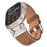 Apple Saat Kordonu Dark Brown Crazy Horse Ultra 2 49mm bant 42mm 44mm 45mm Mecha bilezik için IWatch serisi 9 8 7 6 5 4 Se 3 2