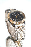 Triton Date Silver Gold Black Kol Saati