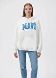 Mavi Logo Kapüşonlu Kırık Bey Kadın Sweatshırt 1600361-81964