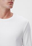 Mavi Uzun Kol İnce Beyaz Sweatshirt