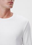 Mavi Uzun Kol İnce Beyaz Sweatshirt