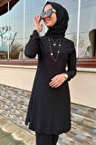 Siyah Örme Basic Tunik
