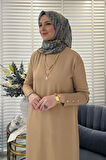 İsra Triko Elbise Bej