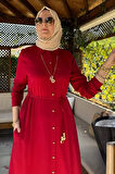 Süreyya Gömlek Elbise Kırmızı