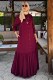 Süreyya Gömlek Elbise Bordo