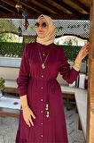 Süreyya Gömlek Elbise Bordo
