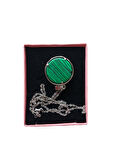 MALACHITE DOĞAL TAŞLI HAYAT AĞACI ÇELİK KOLYE