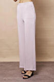 Kadın 1.Sınıf Kaliteli Modal Esnek Kumaş Yüksek Bel Önden Dikişli Yan Cepli Bol Paça Palazzo Pantolon-Taş