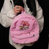 Sanrio Kawai Karrakterleri Hello Kitty -Melody -Kuromi Peluş Sırt Çantası 