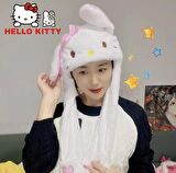 Hello Kitty Tasarımlı Işıklı Oynar Kulaklı Şapka