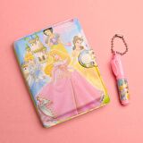 Prenses Tasarımlı Mini  Not Defteri Kalem Set