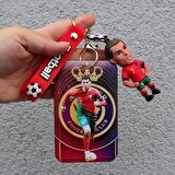 Ronaldo Figürlü Silikon Anahtarlık Kartlık 1Adet
