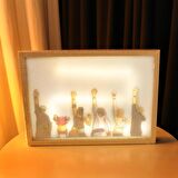 One Piece USBli Led Işık Boyama Dekoratif Ahşap Çerçeve