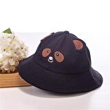 Siyah Sevimli Panda Kulaklı Bucket Şapka
