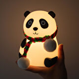 Panda LED Gece Lambası Dokunmatik   arjlı  Renk  Değiştiren
