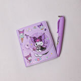 Sanrio Kuromi Sevimli Mıknatıs  Kapaklı  Mini Defter  Kalem Set