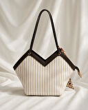 Siesta Shopper Kumaş Çanta - Krem