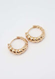 Shesra VIP Seri Gold Renk Burgu Çelik Küpe (22mm)