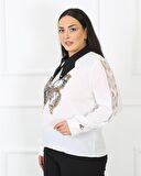Uzun Kollu Krep Bluz Double Kumaş Pantolon Siyah İkili Takım 
