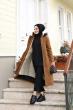 Gizli Patlı Tesettür Camel Mont
