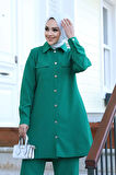 Cep Detaylı Tesettür Yeşil Takım 