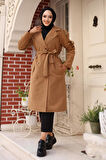 Omuzu Apolet Detaylı Trençkot  Camel 4428