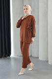 Bağlama Detaylı Takım Kahverengi