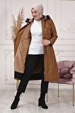 Tünel Detaylı Tesettür Camel Mont 