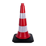 Trafik ve Reklam Konisi 50 cm, Kauçuk Tabanlı (HDPE) Trafik Dubası