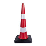 Trafik ve Reklam Konisi 75 cm, Kauçuk Tabanlı (HDPE) Trafik Dubası
