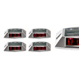 5'li Set Kırmızı Solar Yol Butonu 3x3 Ledli