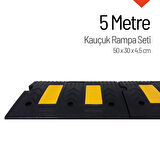 Kauçuk Rampa Set, Otopark Rampası, Kaldırım Rampası 50x30x4,5 cm 5 Metre