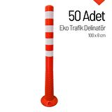 Eko Trafik Delinatör 100 x 8 cm, Esnek Duba 50 Adet